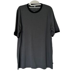 Smartwool Top Mens‎ L Merino Wool Blend Charcoal Gray Short Sleeve Casual Travel